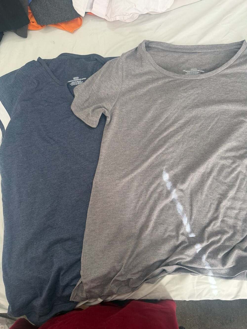 Bundle- SPICH Womens Short Sleeve Scoop Neck T-Shirt Lot of 2 Size Small Grey an